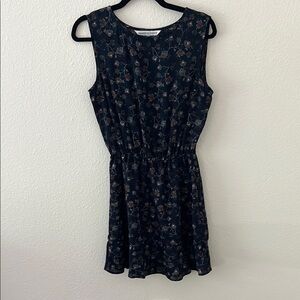 Floral Sleeveless Dress - Navy